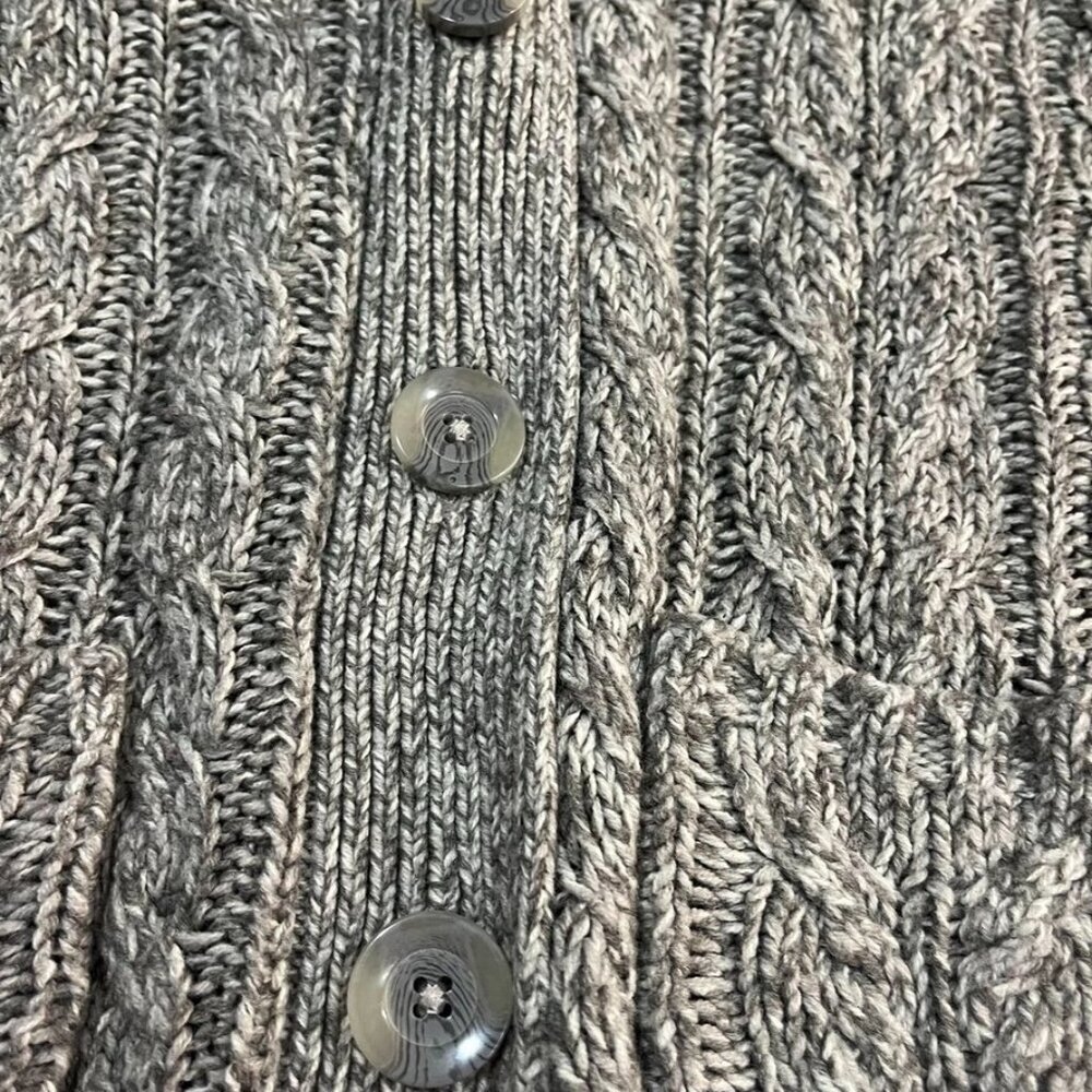 St. John’s Bay Cable Knit Button Cardigan Sweater Gray M - Picture 4 of 10